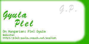 gyula plel business card